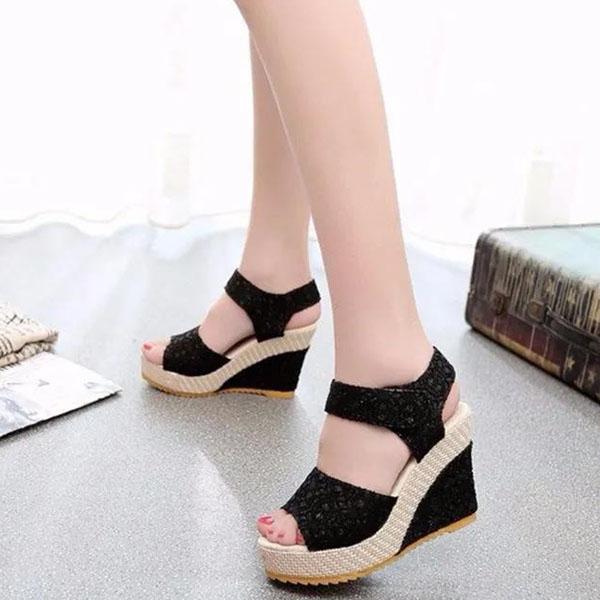 Women's Summer Sandals Women Wedges Heeled Cool Shoes Vintage Party High Heels Sandals Casual Versatile Club Non-slip Sandals