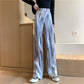 High Waist Drape Wide-leg Pants Korean Casual Pants Women's Ink Dyed Pleated Loose and Thin Mopping Trousers