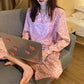 Women's Autumn Winter Sexy Leopard Printing Pajamas Long-sleeved Lapel Loose Homewear Suit Casual Out Wear Pyjamas Set Female Comfortable Nightgowns