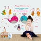 Dolphin fish bathroom glass room decoration kindergarten romantic happy valentine's day wall sticker