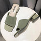 Slippers Women Wear Summer Knitted Thick Heel Flip Flops Fashion High Heels Summer Sandals All-match