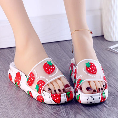 Summer Ladies Cartoon Non-slip Sandals  Slippers Home Soft-soled Bathroom Slippers Cartoon Cute Thick-soled Slippers