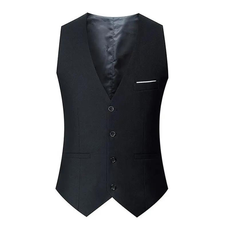 Spring and Autumn Casual Vest Men's Western Fit Body Suit Vest No Ironing Business Large Size Formal Tide Vest
