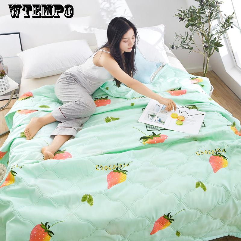 WTEMPO Printed Quilt Dormitory Quilt Air Conditioning Is Comfortable Summer Cool Quilt Fashion