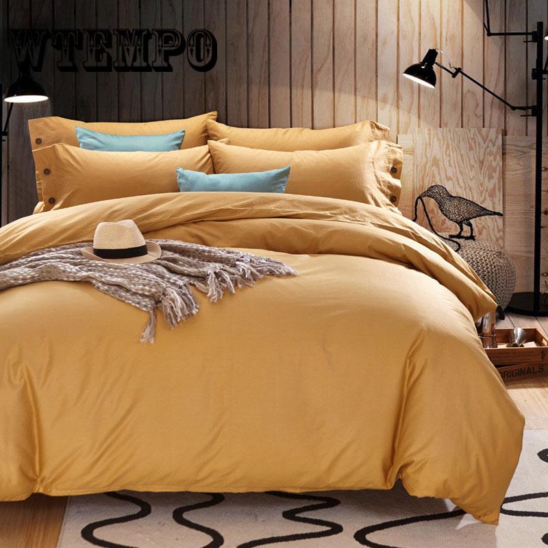 Nude Sleeping Four-piece European Solid Color Bedroom Bedding Four-p