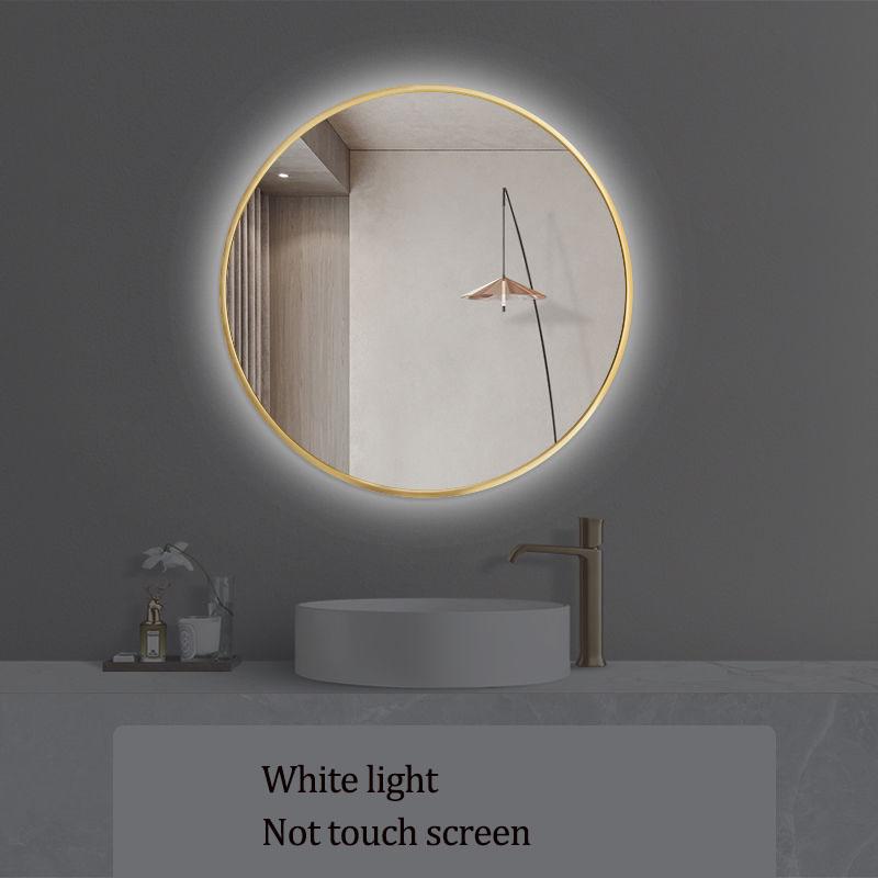Smart Bath Mirrors No Need To Punch LED Aluminum Frame Round Bathroom Mirror Wall Mounted Mirror with Light