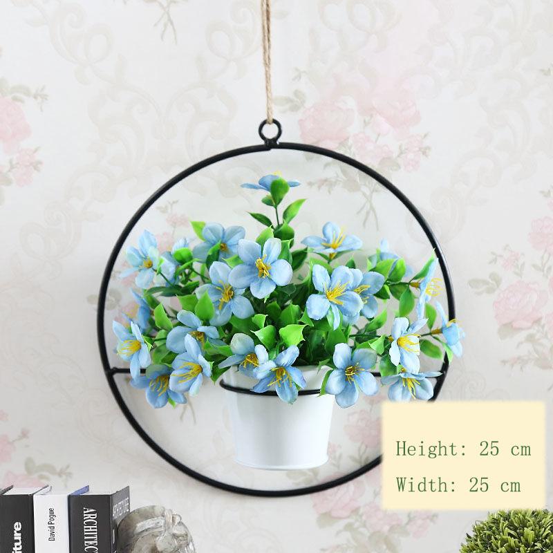 Pendant Simulation Plastic Flower Basket Living Room Wall Decoration Floral Potted Plant Home Hanging Wall Hanging Decoration Artificial Flower Wall