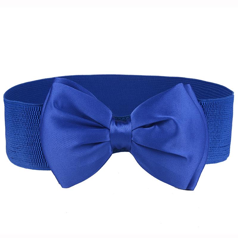 Elastic Belt Ladies Chiffon Bow High Elasticity Snap Wide Belt