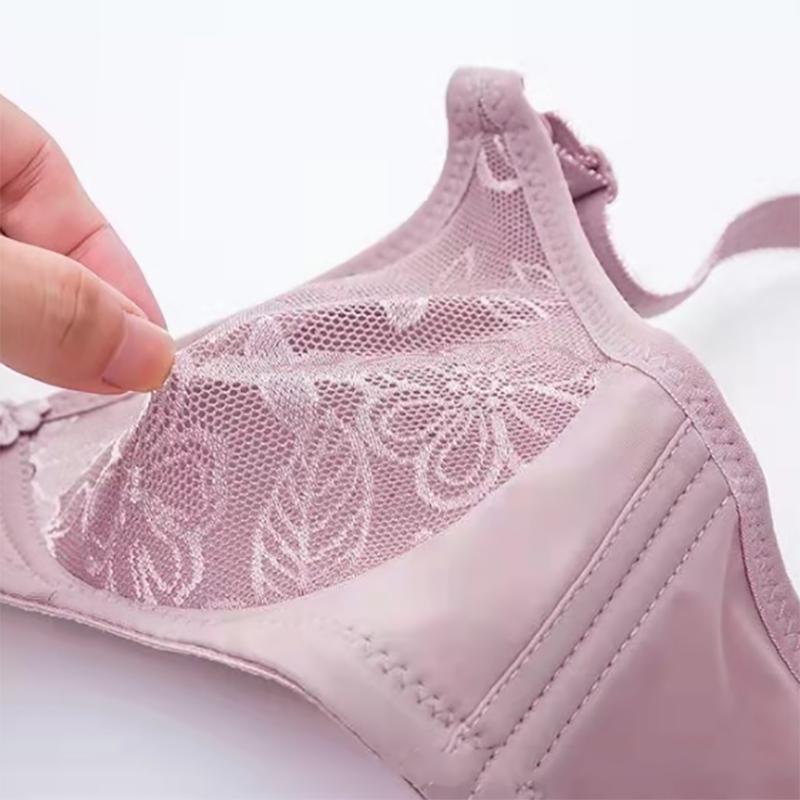 Large Size Thin Skin-friendly Bra Three-breasted Women's Underwear Without Steel Ring Comfortably Gathered
