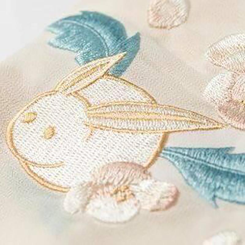 Traditional Improved Hanfu Female Costume Jade Rabbit Embroidery High-waisted Bust Skirt Retro Daily Chinese Clothing Campus Chinese Style