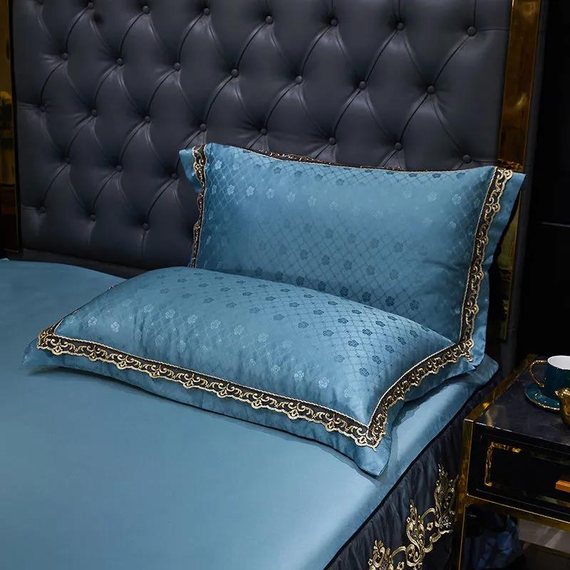 Pillowcases A Pair of Pillowcases 2 European-style Satin Pillowcases Student Dormitory Single and Double 48*74cm