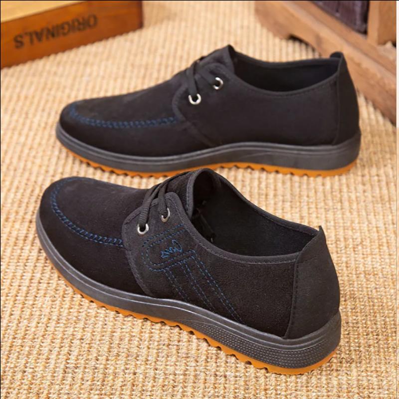 Spring and Autumn Beef Tendon Sole Old Beijing Cloth Shoes Breathable Non-slip Lace-up Casual Shoes