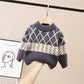 Children's Sweater Men's Plus Velvet Thickening Girl Winter Warm Bottoming Shirt Boy Baby Round Neck Pullover Long-sleeved Sweater