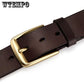 Men's dress cow genuine leather classic pin buckle strap solid fashion black brown belt