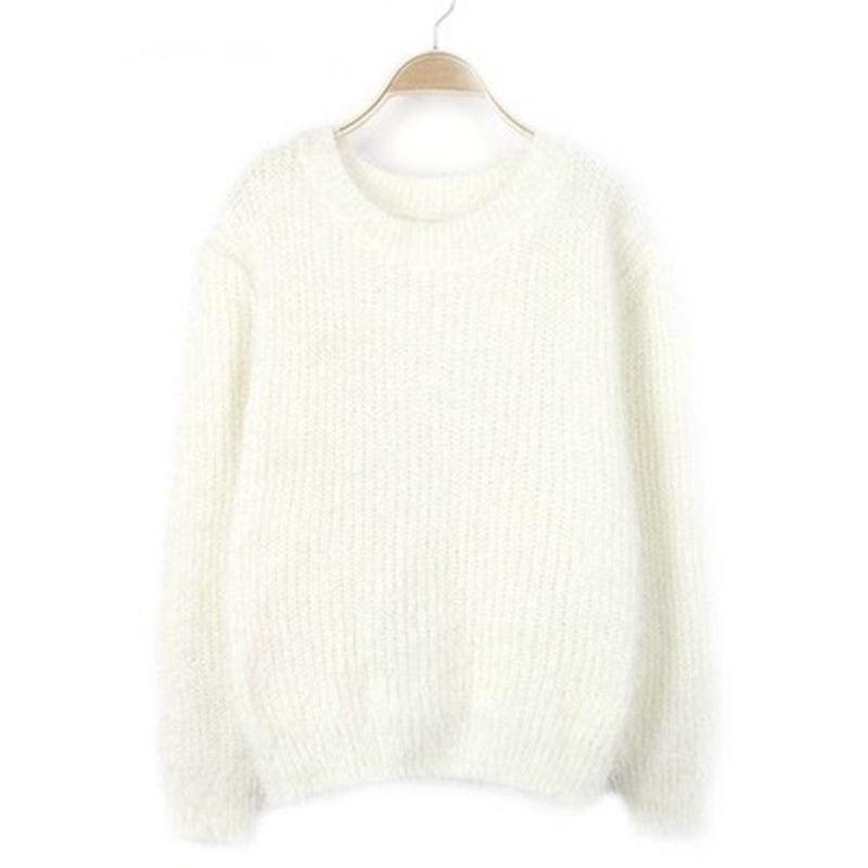 New Women's Sweater Loose Mohair Round Neck Pullover Bottoming Sweater Sweater Women's Head