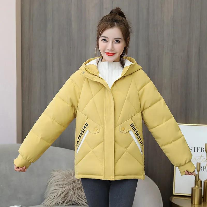Winter Cotton-padded Jacket Women's Cotton-padded Jacket Women's Short Korean Version of Loose Hooded Thickened Printing Down Padded Jacket