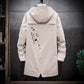 Large Size Jacket Men Hooded Workwear Spring Casual Loose Coat Soft and Comfortable Windbreaker Long