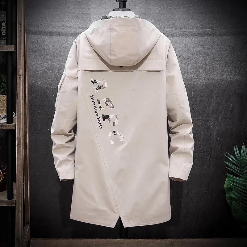 Large Size Jacket Men Hooded Workwear Spring Casual Loose Coat Soft and Comfortable Windbreaker Long