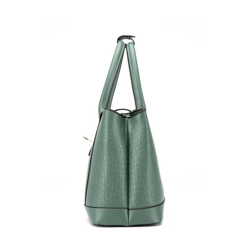 Women Bag Sets 2pcs Cowhide Handbags Luxury Top-Handle Bags Large Capacity Personality Crossbody Bag Wallet Bags