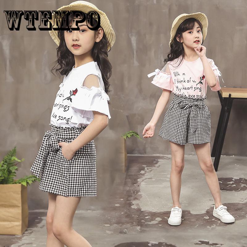 Short Pants 2pcs Kids Baby Girls Summer Outfits Clothes T-shirt Tops Shorts Pants Set