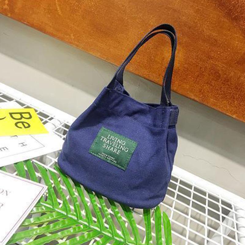Korean Version of Literary and Artistic Leisure One-shoulder Canvas Bag Female Bag Mini Mummy Bag Small Fresh Bucket Bag