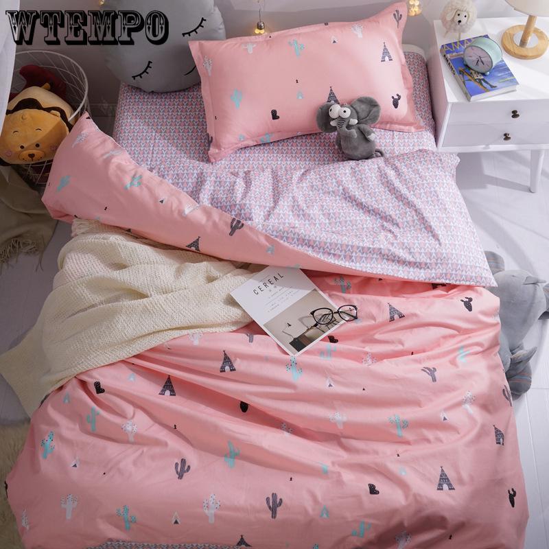 Bed Flat Sheet 100% Cotton Bedding Set Duvet Cover Pillowcase Quilt Cover Bedclothes
