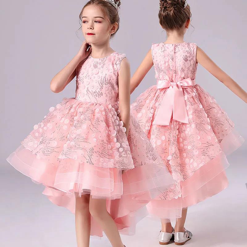 Girls Dress Princess Dress Tail Tutu Dress Spring and Summer Little Girl Catwalk Piano Host Performance Costume