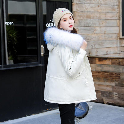 Fur Collar Female Parker Clothing Winter Short Female Cotton-padded Jacket Korean Style Fashion Thickening Warmth Student All-match Padded Jacket