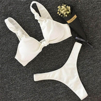 WTEMPO Fashion Solid Color Bikini Split Sexy Swimwear Swimwear