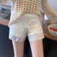 WTEMPO 3 Colors Double Layer Women  Lace Shorts Thin Safety Pants Home Outside Anti-exhaust  Shorts