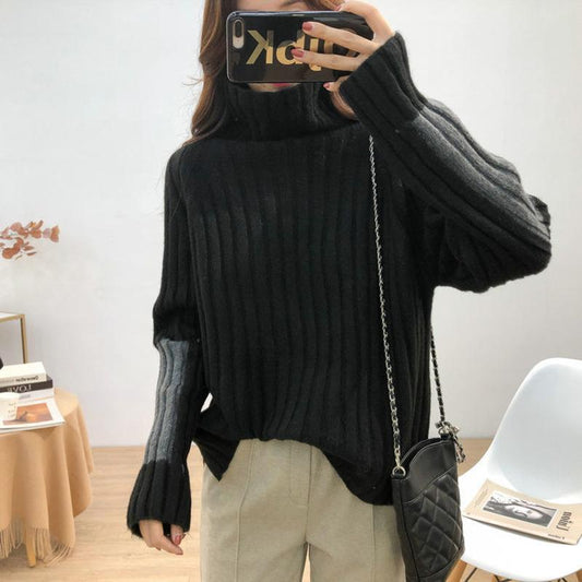 Fall/winter Turtleneck Pullover Sweater Keep Warm Loose Padded Bottoming Shirt Casual Commuter Women's Sweater