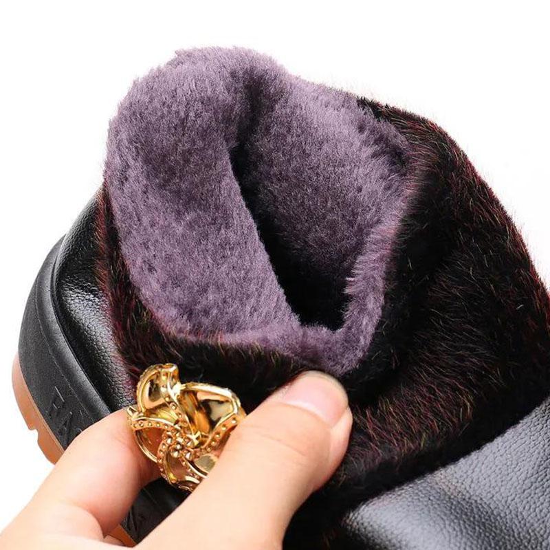 Winter Women's Cotton Shoes Warm Flat-soled Comfortable Shoes Thick-soled Waterproof Non-slip Shoes