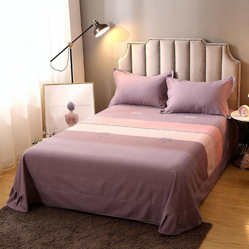 Three-piece Cotton Thermal Sheet Pillowcase Set for Double Student Dormitory Striped Plaid Bedding Set
