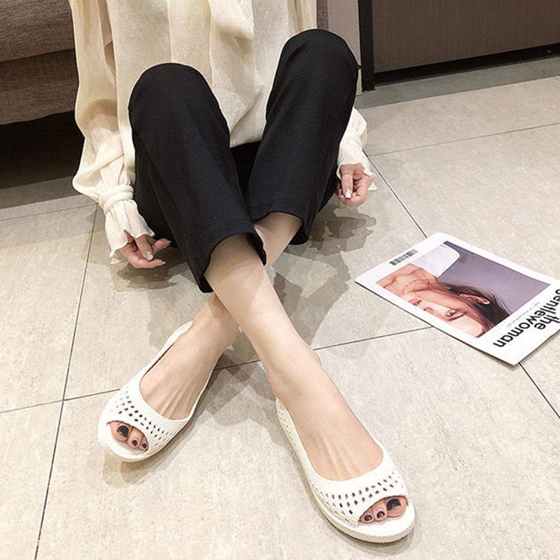 Sandals Platform Women's Summer Plastic Fish Mouth Non-slip Soft Comfortable Mother Pregnant Women Shoes Hollow Nurse Shoes
