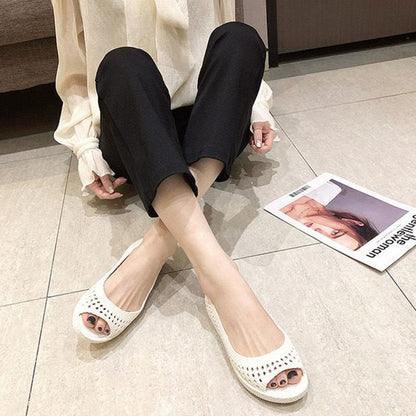 Sandals Platform Women's Summer Plastic Fish Mouth Non-slip Soft Comfortable Mother Pregnant Women Shoes Hollow Nurse Shoes