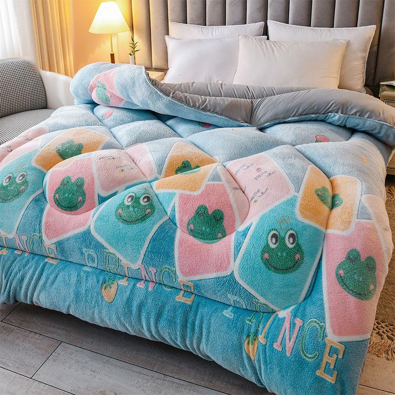Super Warm Lamb Quilt Winter Blanket 5Kg Double-sided Velvet Quilt Thickened Warm Plush Comforter Core