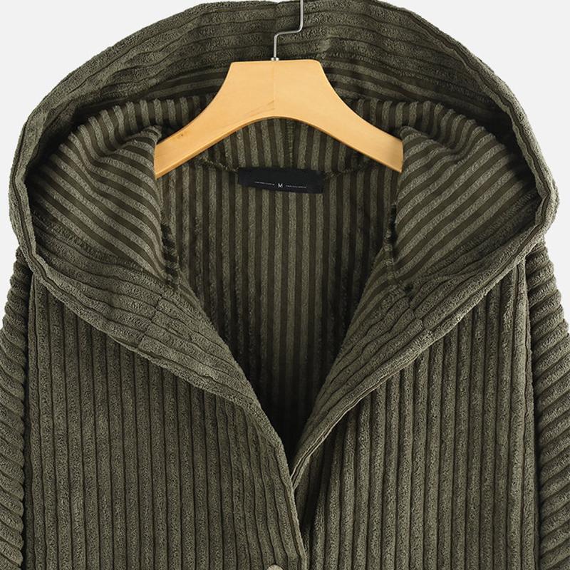 Autumn Winter Jacket for Women Corduroy Hooded Coats Solid Casual Plus Size Parkas