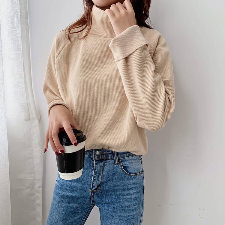 Pofulove Winter Sweater Women Loose Wild High-necked Sweatshirt Wearing Undershirt Student Outerwear