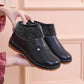 Plus Velvet Thick Warm Cotton Shoes In Winter Comfortable Soft Sole Women's Comfortable Flat Leather Shoes