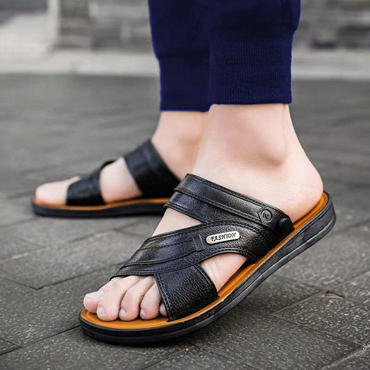 Men's Beach Sandals Summer Thick Sole Non-Slip Breathable Casual Shoes