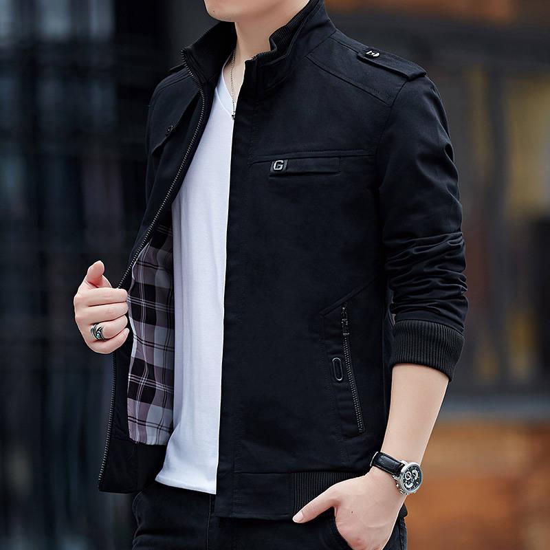 Mens Jackets Autumn Casual Coats Solid Color Mens Sportswear Slim Jackets Male Bomber Jackets 4XL