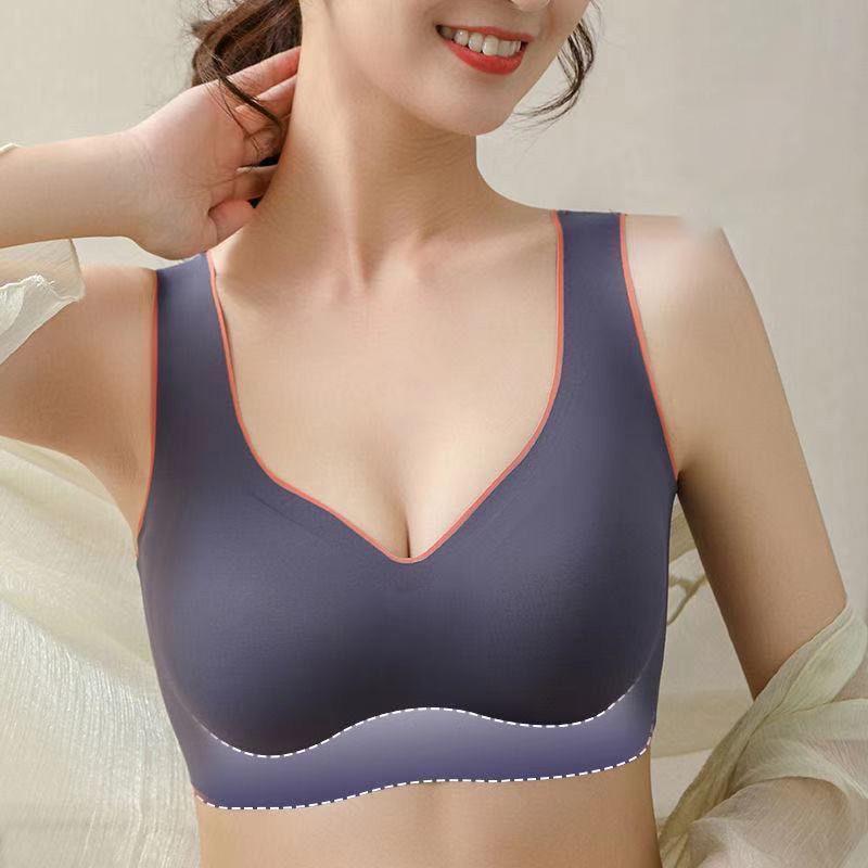 Latex Underwear Women's Seamless and Rimless Sports Gather Vest Type To Prevent Breast Sagging Underwear Light and Breathable