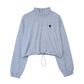 Short Drawstring Stand-up Collar Sweater Jacket Women Autumn Korean Loose All-match Sports Top