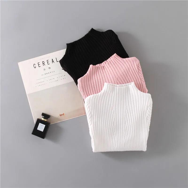 Kids Girls Knitted Sweater Spring Autumn Winter Baby Turtleneck Long Sweater for Teen Girl Wear Warm Clothing