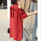 Summer Loose Strapless Bowknot Dress Loose and Thin Skirt Women's Mid-length Round Neck Strapless Simple Loose Dress Casual and Comfortable