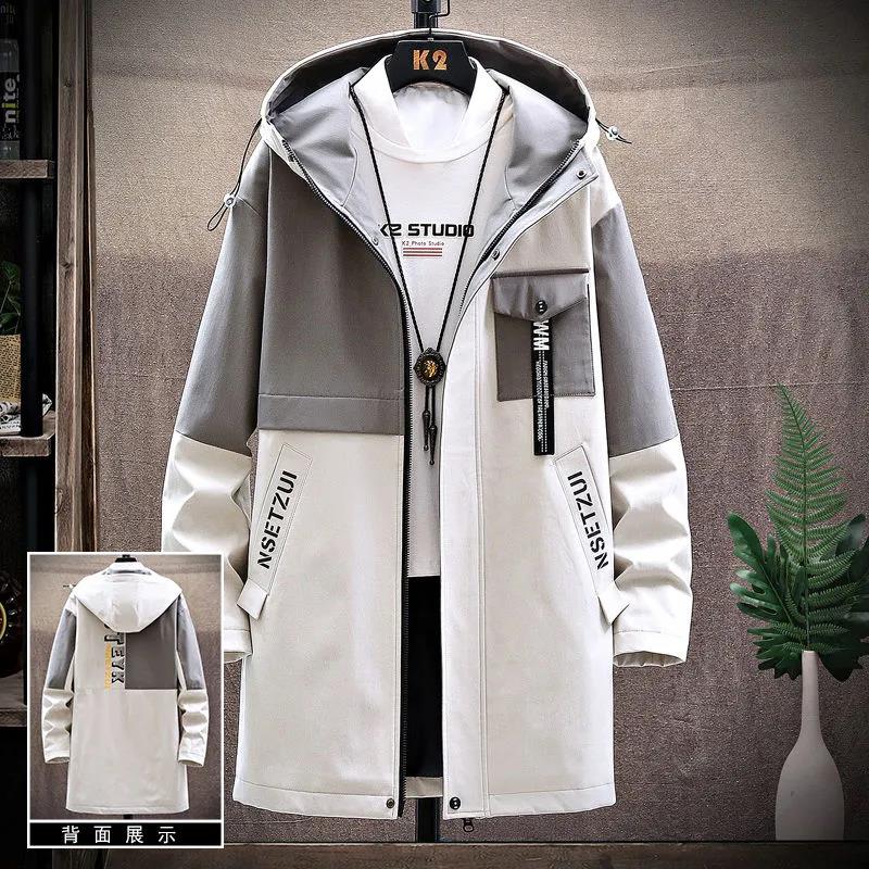 Campus Trend Windbreaker Men Hooded Coat Casual Loose Jacket Comfortable Top for Young Students