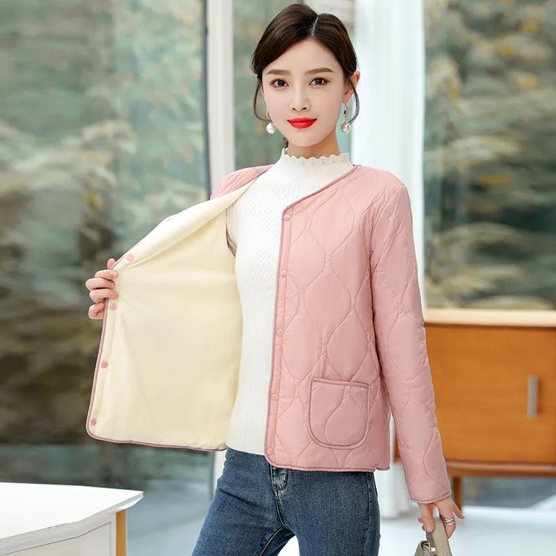 Fall/winter Down and Down Padded Jacket Women's Liner Short Large Size Plus Velvet Thickening Middle-aged and Elderly Inner Wear Warm Jacket