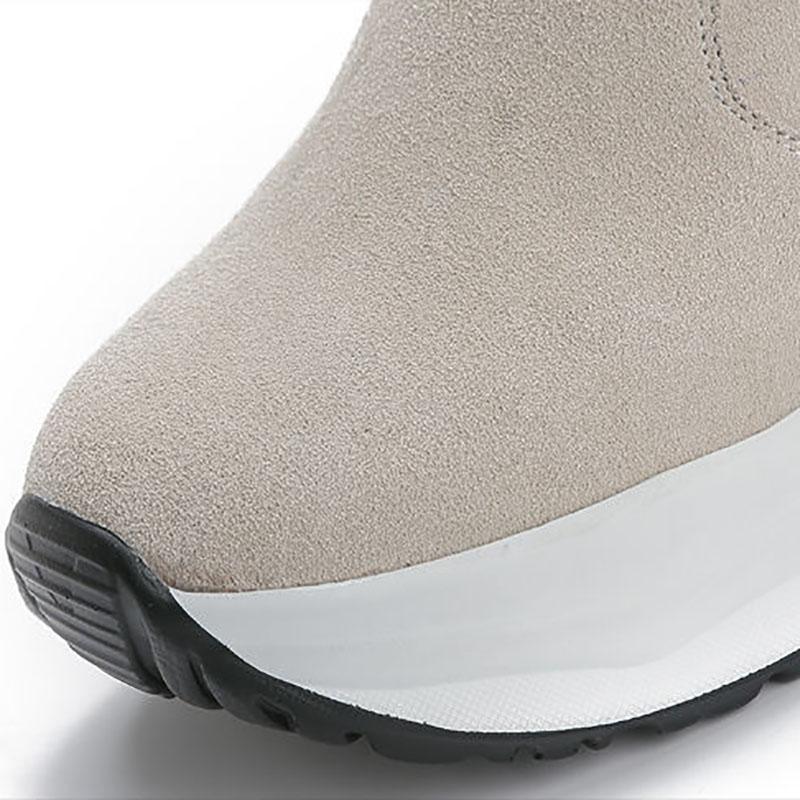 Thick-soled Snow Boots Women's Winter All-match Inner Heightening Women's Shoes Plus Velvet Martin Boots Warm Boots