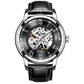 Classic Watches Men Automatic Mechanical Watch Leather Strap Self Winding Clock