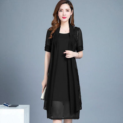 Two-piece Dress Women Mid-length Chiffon Suit Skirt Lightweight and High Quality